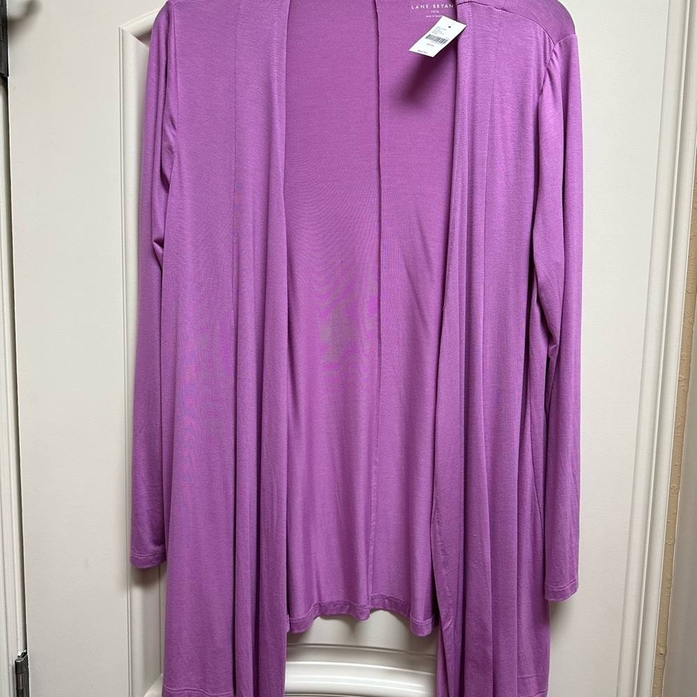 Lane Bryant Purple Open Front light weight Cardigan, NWT